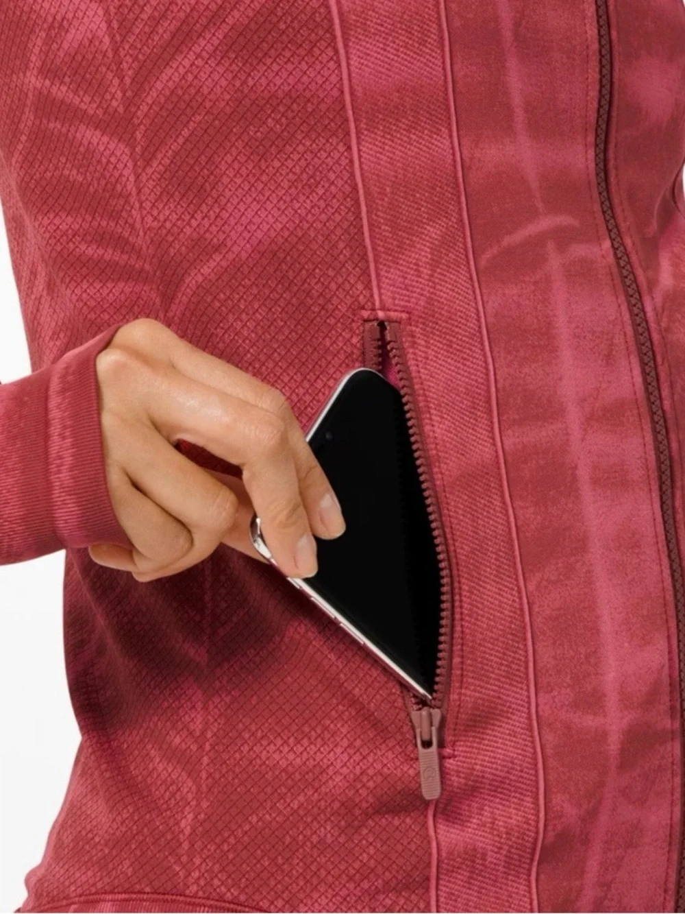 Lululemon Ebb To Street define Jacket Size 8  Maroon Performance Zip Jacket